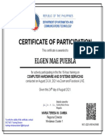 Cert of Participation - Elgen Mae Puebla