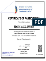 Cert of Participation - Elgen Mae G. Puebla