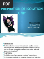 Prepration of The Isolation Unit