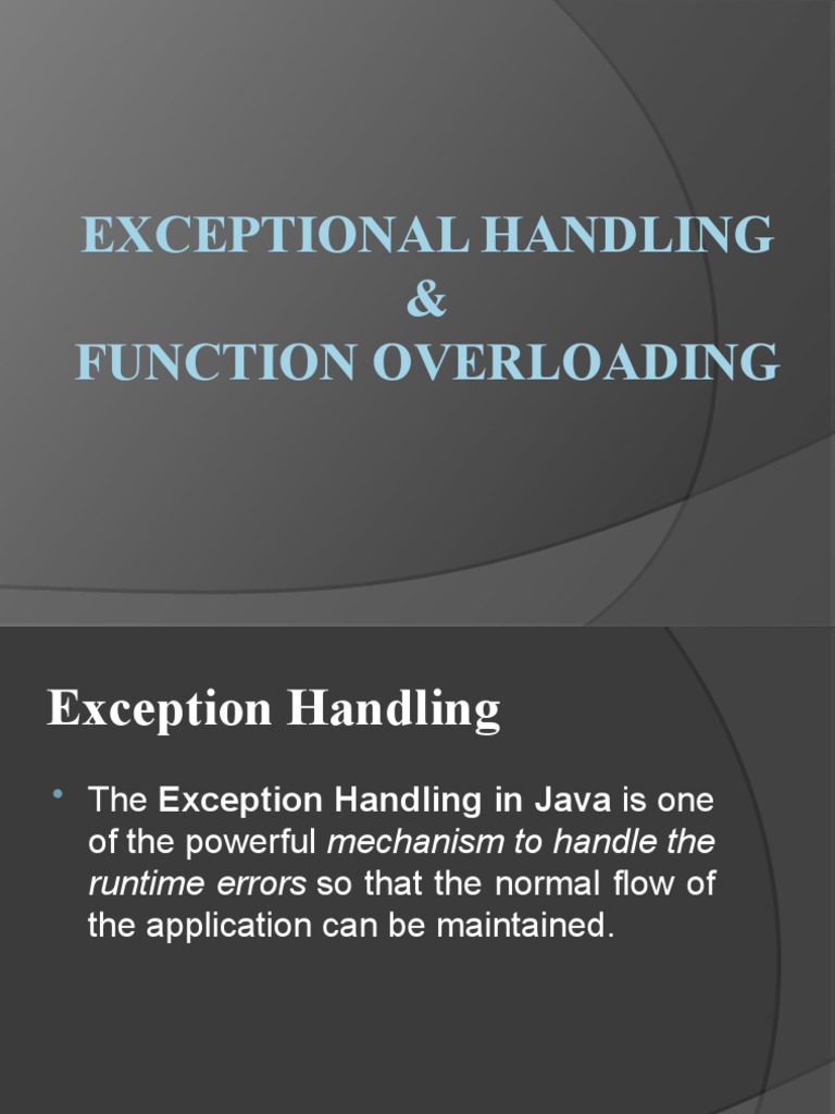 Exceptional Handling | PDF