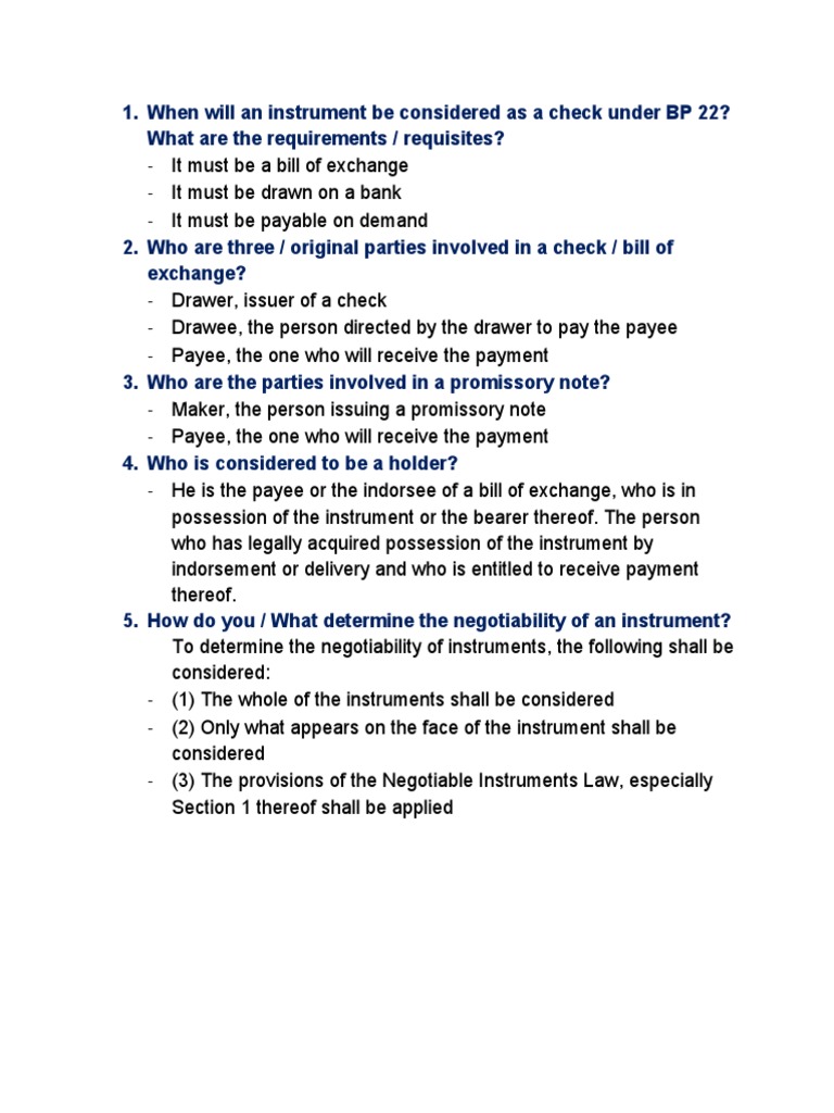 Understanding Checks and Promissory Notes | PDF