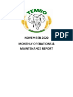 November 2020 Monthly Operations & Maintenance Report