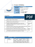 Course Syllabus: CO Outcome Description Bloom Level