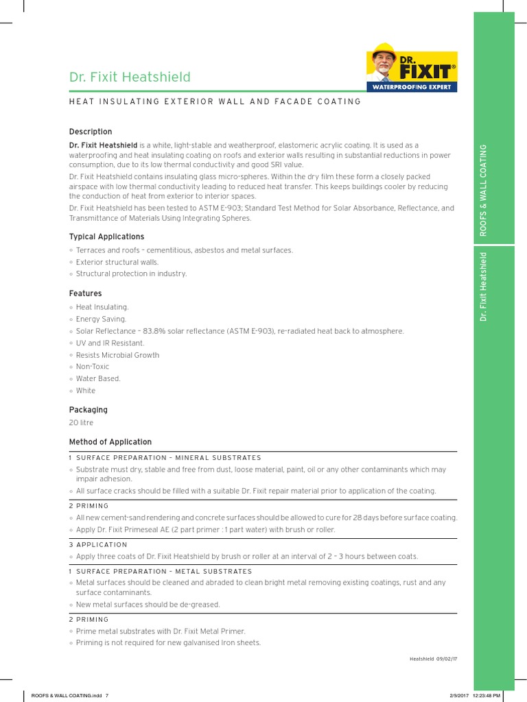 Dr. Fixit Waterproofing Solutions - ADT Industries | PDF | Solar Energy ...