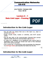 Computer Communication Networks CS-418: Lecture 2 - 1 Data Link Layer - Framing Techniques