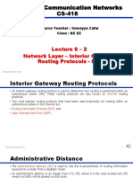 Computer Communication Networks CS-418: Lecture 9 - 2 Network Layer - Interior Gateway Routing Protocols - RIP