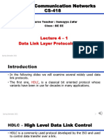 Computer Communication Networks CS-418: Lecture 4 - 1 Data Link Layer Protocols - HDLC