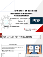 University School of Business Bachelor of Business Administration Corporate tax planning lecture