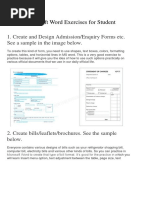 Word Practical questions for exercises-4