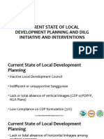 Current State of Local Development Planning and Dilg Initiative and Interventions