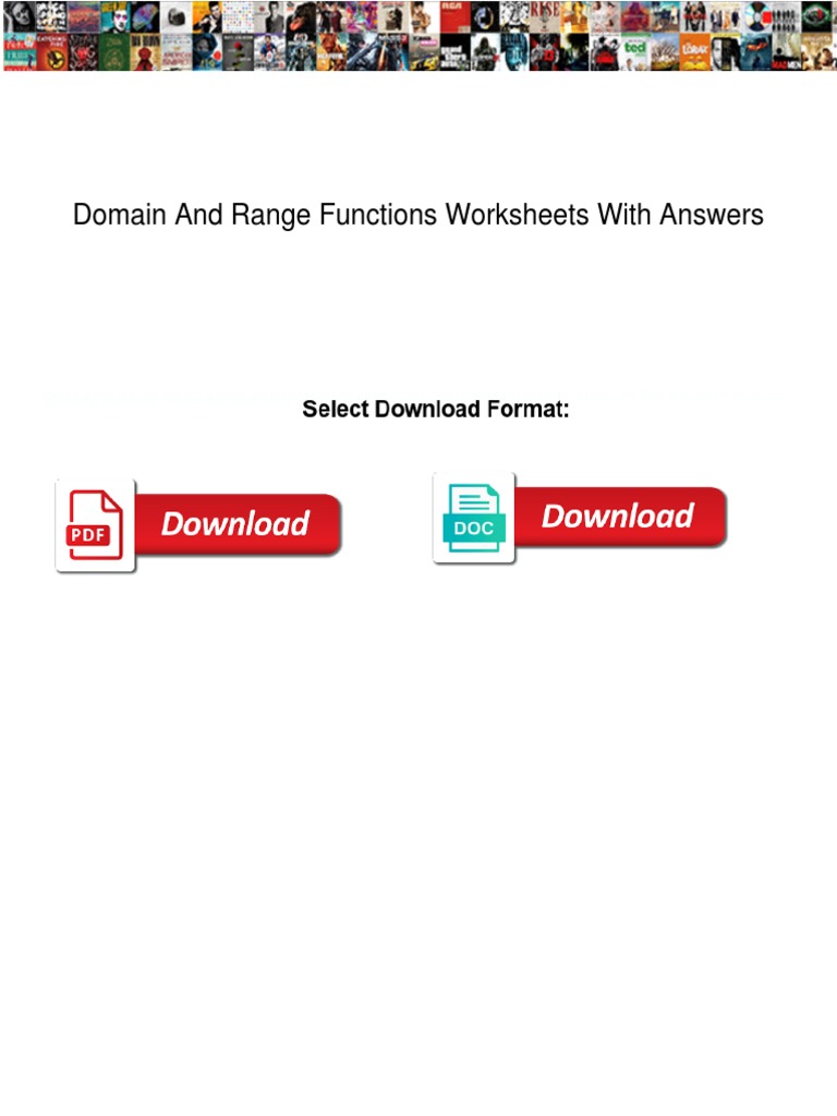 Domain and Range Functions Worksheets With Answers | PDF | Function  (Mathematics) | Domain Of A Function