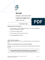 Contract & Agency Law: Page 1 of 4 Examination - January Semester 2018