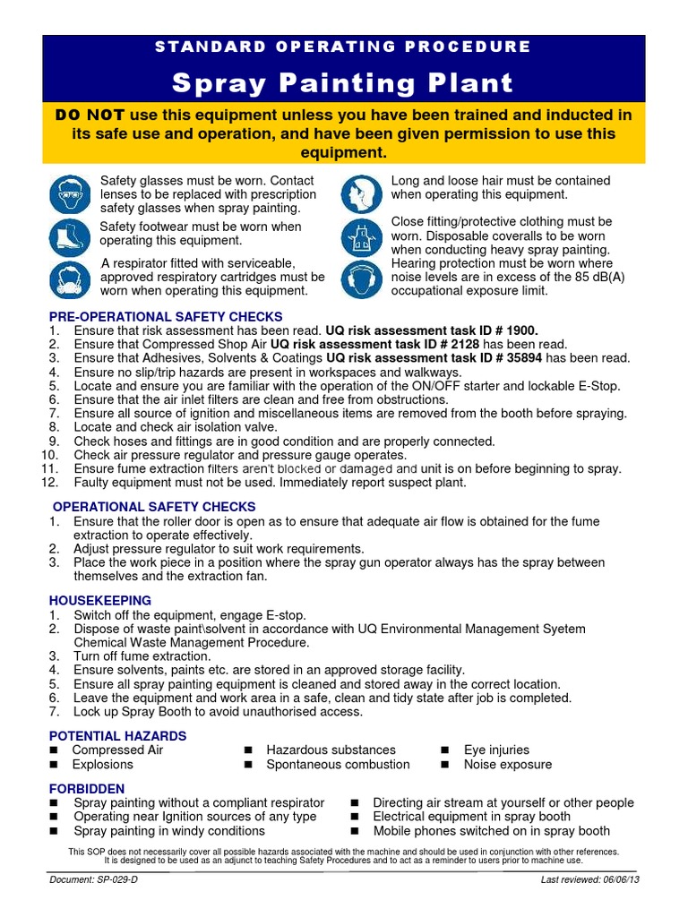Safety Procedures for Spray Painting Operations Ensuring Proper