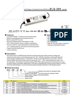 144 200W Constant Voltage + Constant Current LED Driver: Series, PDF, Rectifier