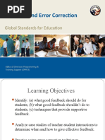 Feedback and Error Correction: Global Standards For Education