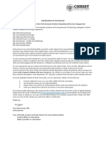 Cu: Circular:Pg Class:08/21 Department of Psychology Circular: Expectations From Post Graduate Students Regarding Online Class Engagement