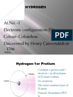 Hydrogen Introduction, Comppounds, Synthesis