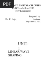 Pulse and Digital Circuits: III-B.Tech I-Sem-ECE (R19 Regulation) Prepared by Dr. K. Raju