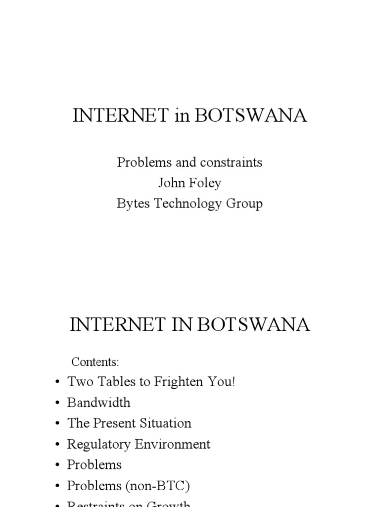 in Botswana Problems and Constraints PDF Modem