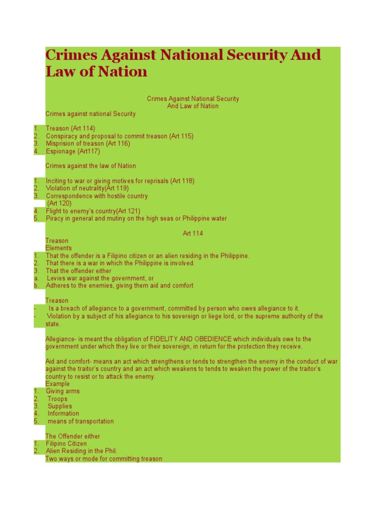 Crimes Against RPC | PDF | Treason | Search Warrant
