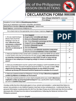 COMELEC health form for elections