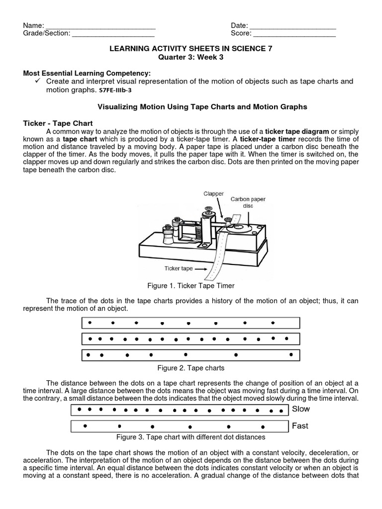 Interpreting Motion Graphs Using Tape Charts and Graphs to Analyze