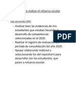 Acciones para Realizar El Refuerzo Escolar