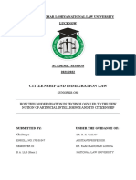 Citizenship and Immigration Law: Dr. Ram Mahohar Lohiya National Law University Lucknow