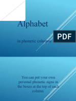 Alphabet: in Phonetic Columns