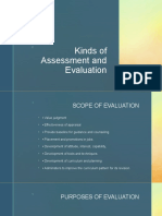 Kinds of Assessment and Evaluation (Baldric)