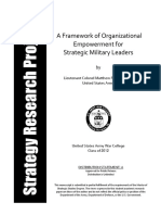 A Framework of Organizational Empowerment For Strategic Military Leaders