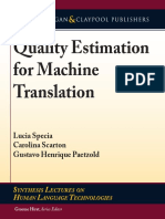 Quality Estimation For Machine Translation by Paetzold, Gustavo Henrique Scarton, Carolina Specia, Lucia