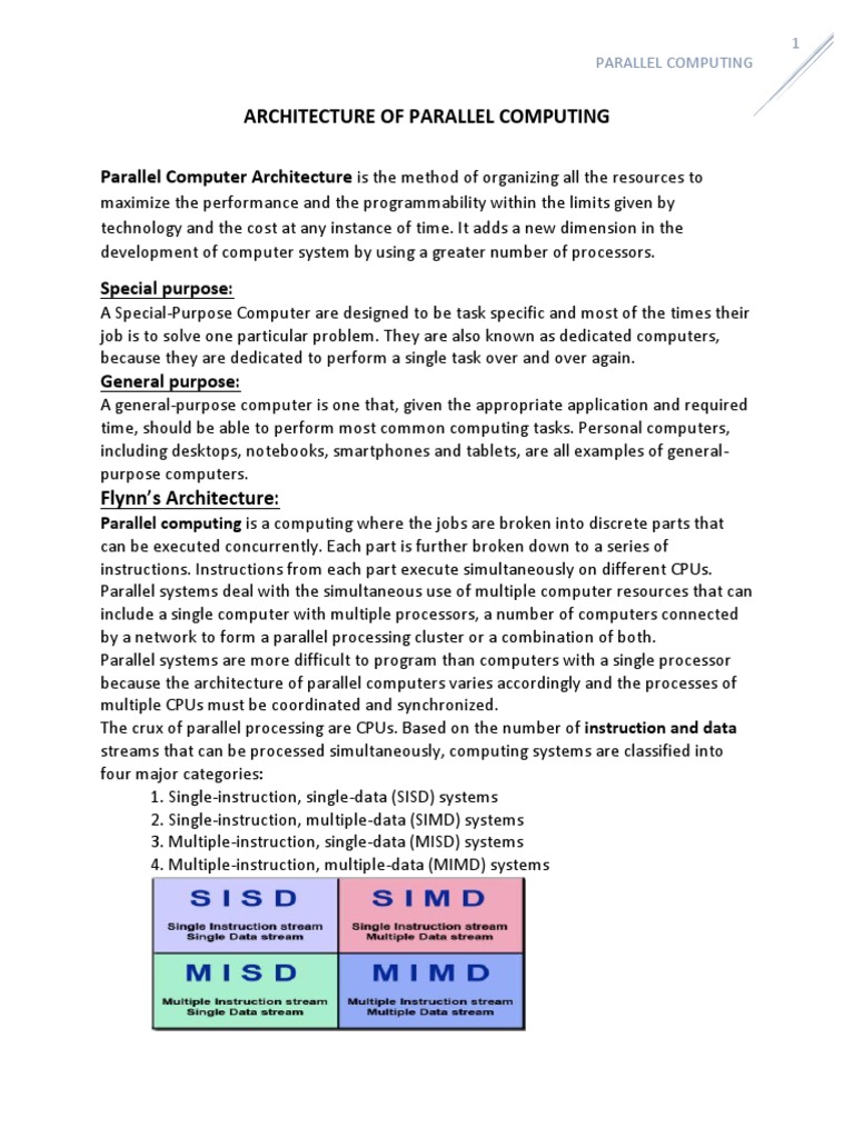 Flynn’S Taxonomy Parallel Computing – SNAVDW