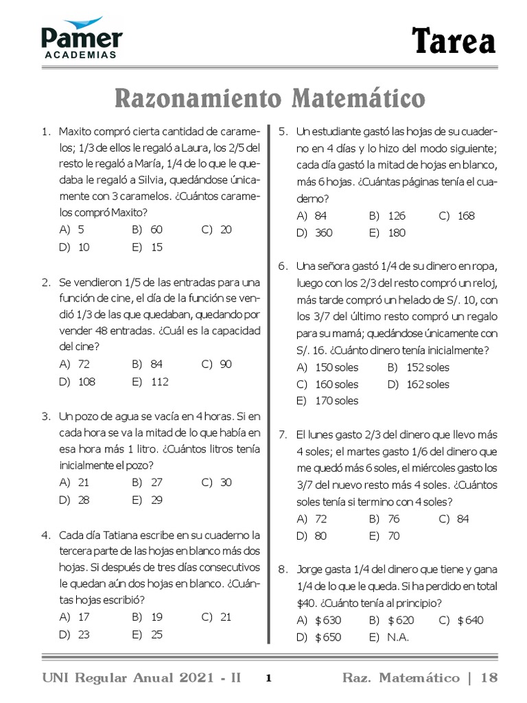 Tarea de RM SEM 18 | PDF