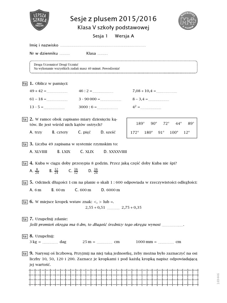 Sesja Z Plusem Klasa 5