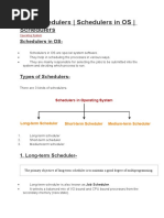 CPU Schedulers - Schedulers in OS - Schedulers