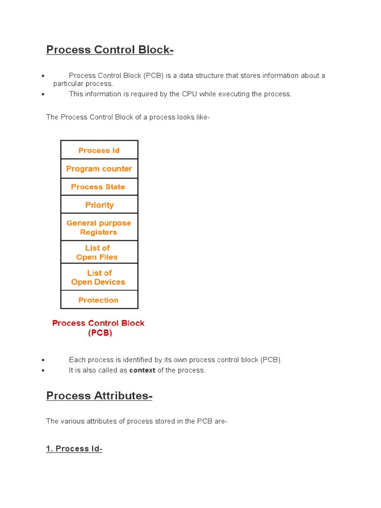 Process Control Block | PDF