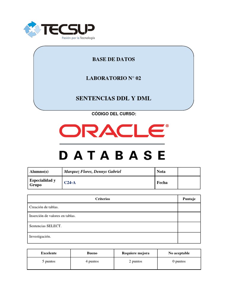 Sentencias DDL y DML en SQL | PDF | SQL | Software de gestión de datos