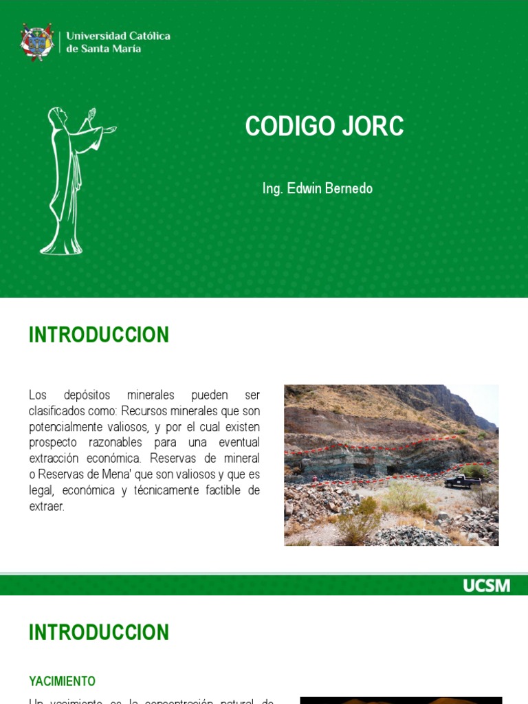 Clasificación y Evaluación de Yacimientos Minerales JORC | PDF ...