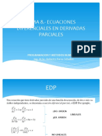 Tema 8.-Ecuaciones Diferenciales en Derivadas Parciales: Programacion Y Metodos Numericos