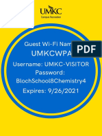 Umkcwpa: Guest Wi-Fi Name: Username: Umkc-Visitor Blochschool8Chemistry4