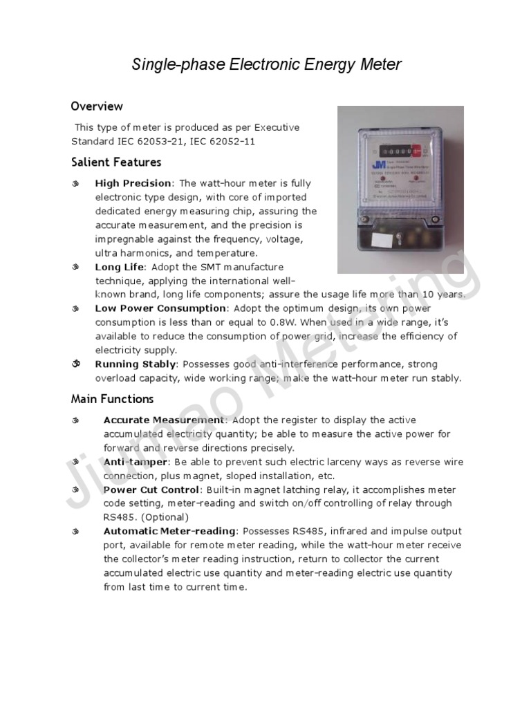 High Precision Single-Phase Energy Meter | PDF | Mains Electricity | Relay