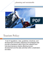 Tourism Policy, Planning and Sustainable Development