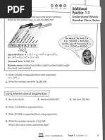 HW Worksheet, 1-2 Understand Whole Number Place Value