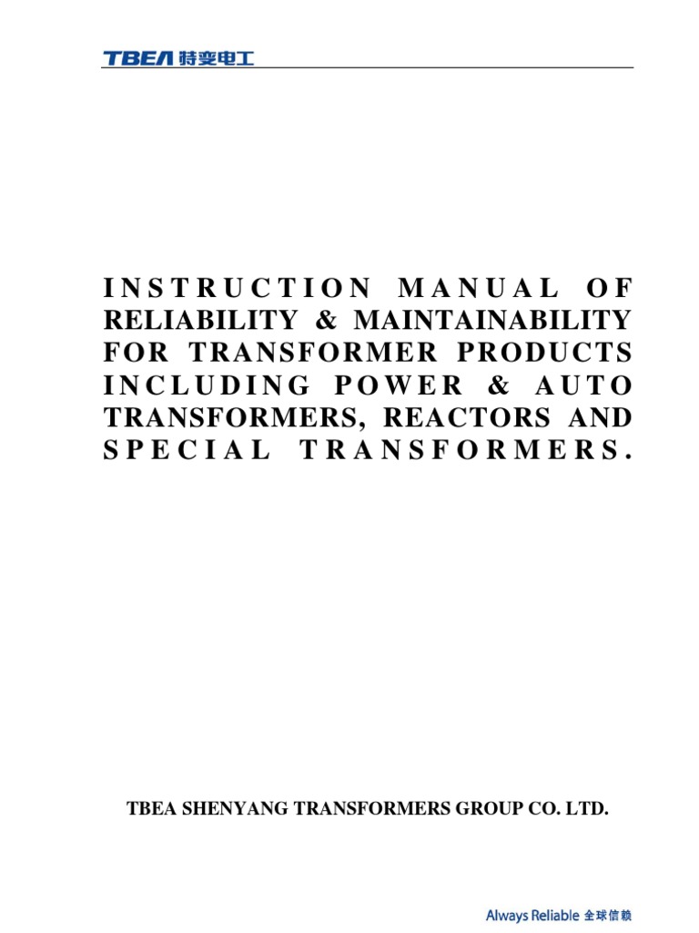 TBEA Transformer Reliability Manual | PDF | Capacitor | Transformer