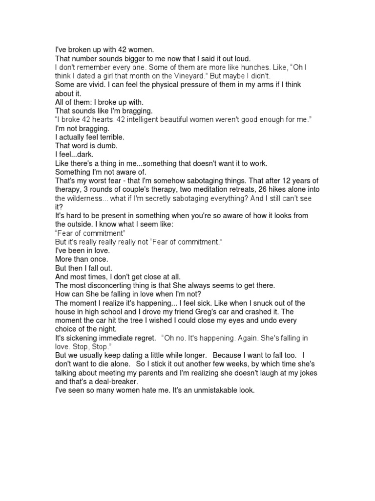 42 Hearts Monologue PDF