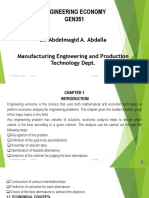 Engineering Economy GEN351: Dr. Abdelmagid A. Abdalla Manufacturing Engineering and Production Technology Dept
