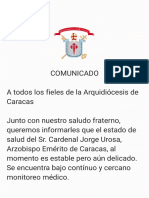 Comunicado Arquidiócesis de Caracas 11/09/2021