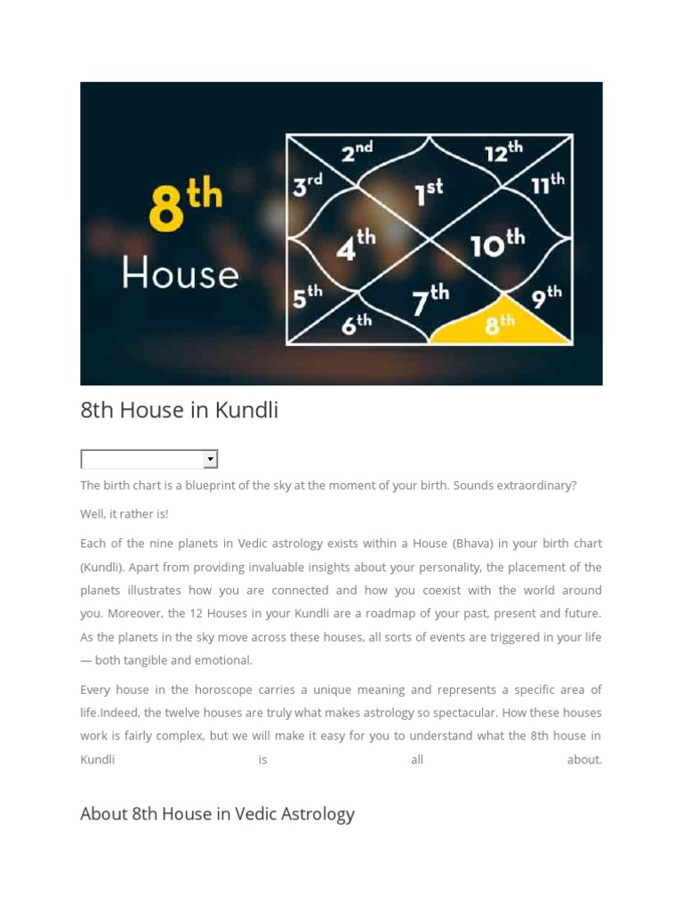 Houses in Kundli PDF Horoscope Hindu Astrology