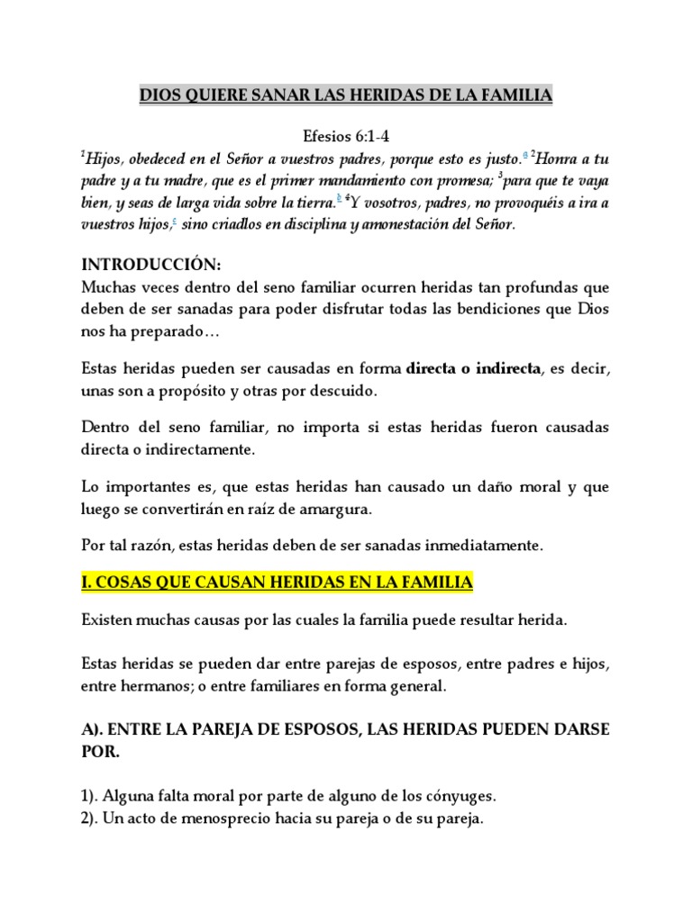 Sanando Heridas Familiares con Dios | PDF | Oración | Alma